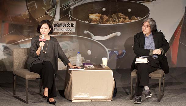 莊祖宜與詹宏志在《其實每個人都想做菜》發表會上對談