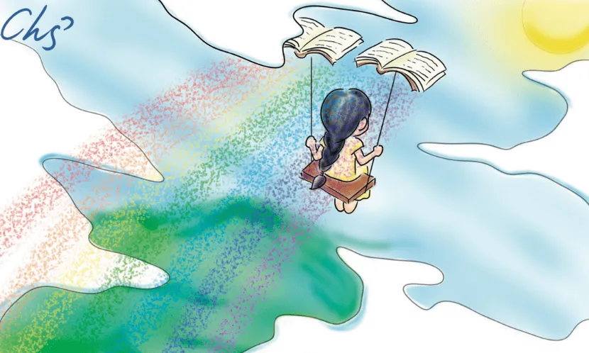 乘著神奇飛天書，搭載愛和思想，越過人生每個高山低谷。